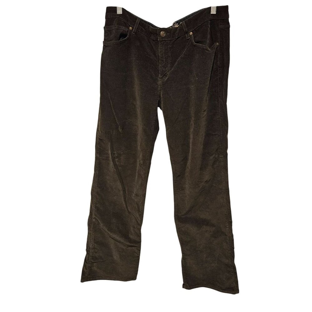 Cookie Johnson Woman Size 32 Grace Boot Cut Dark Green Velvet look Cords Designe